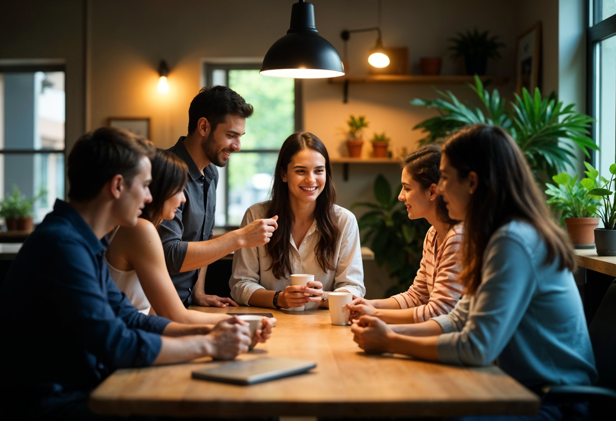 Equipe trabalhando em ambiente moderno